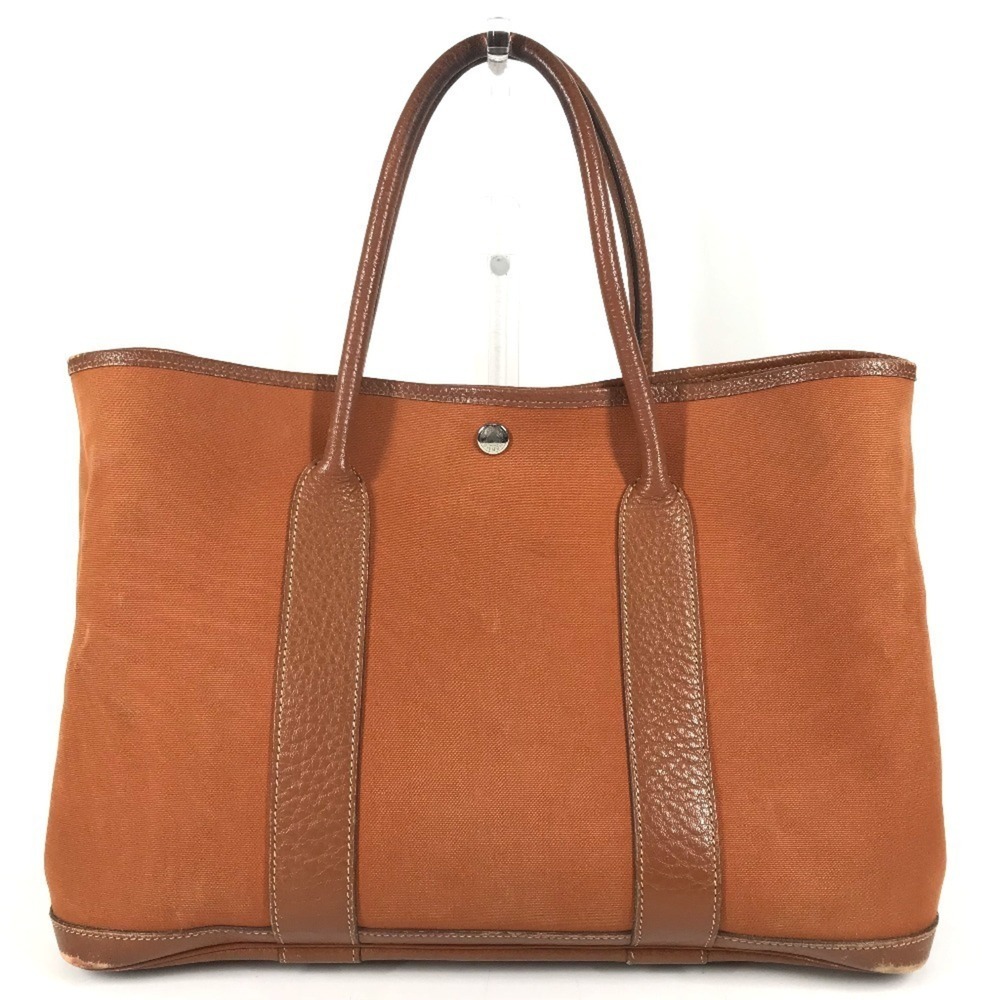HERMES Garden Party PM Shoulder Bag, Tote Leather, Canvas, Men's, Women's, Or...